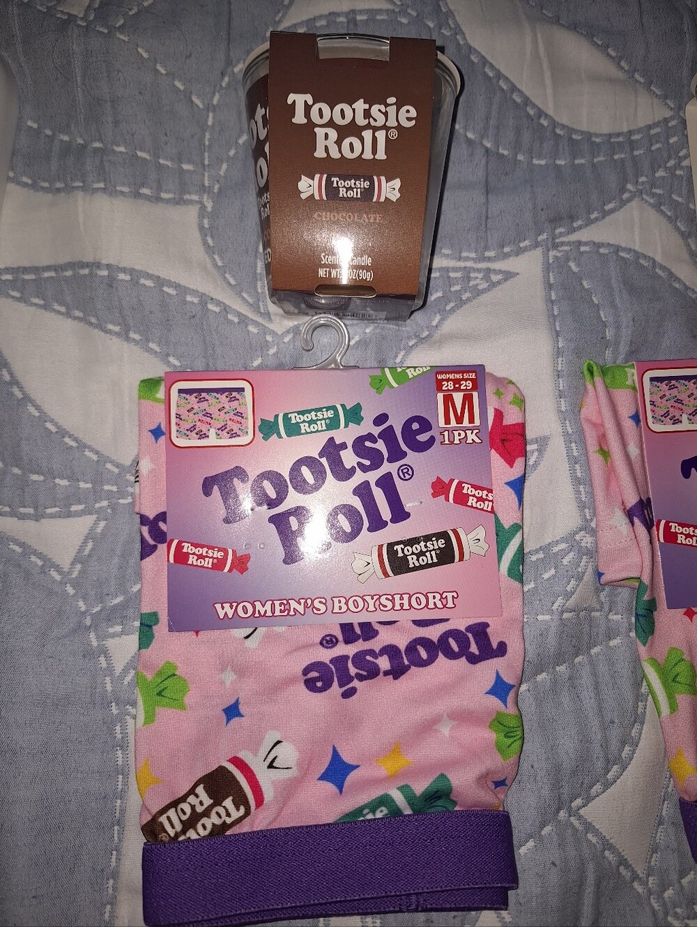 Tootsie Roll Pink & Purple Tootsie RollPrint Women's Boy Shorts With Candle